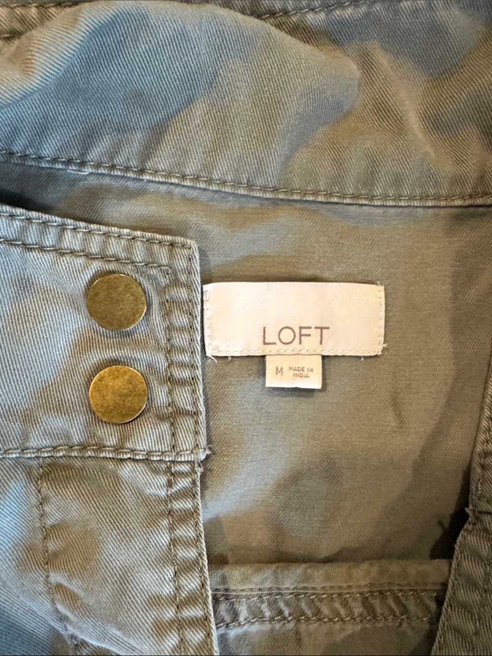 LOFT Light Olive Utility Drawstring Jacket - Picture 3 of 3